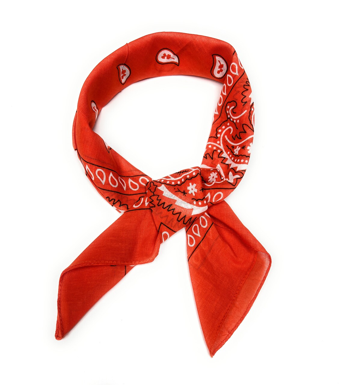 Ribbon Scarf Set of 12 Paisley Pure Cotton Neck Foulard for Women